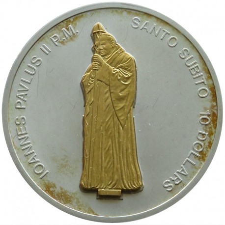 Nauru, 10 dolarów 2007, Jan Paweł II, nakład 2000 sztuk