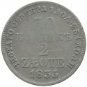 Królestwo Kongrsowe, 30 kopiejek 2 złote, 1835, stan 4