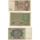 Niemcy, 3 banknoty. 20 i 50 marek, 1919-1933, serie A, E, TFa