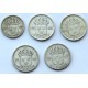 Szwecja, zestaw 5 monet, 10 i 325 ore, 1914-1940