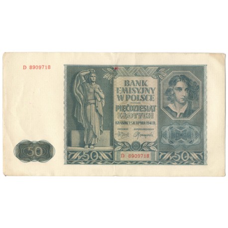 Banknot 50 złotych 1941 stan 3, D 8909718