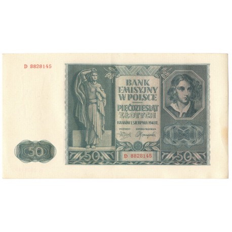 Banknot 50 złotych 1941 stan 2, D 8828145