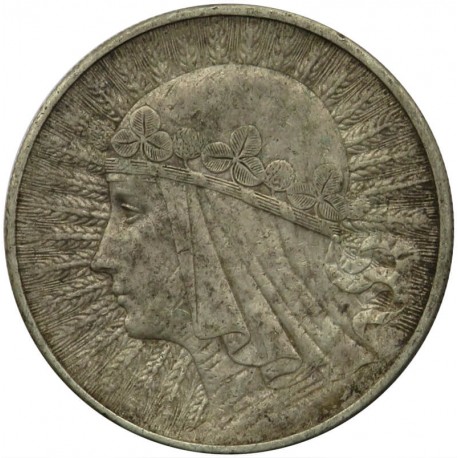 10 złotych Głowa kobiety 1932, bez znaku, stan 3