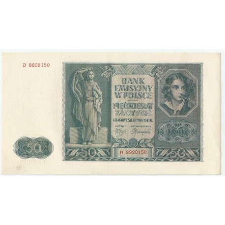 Banknot 50 złotych 1941 stan 2+, D 8828150