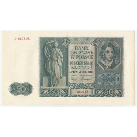 Banknot 50 złotych 1941 stan 2+, D 8828151