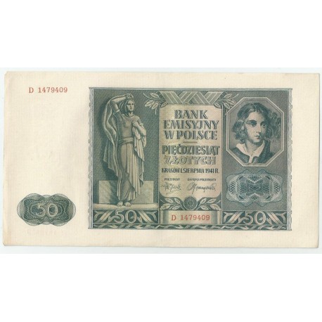 Banknot 50 złotych 1941 stan 2+, D 1479409