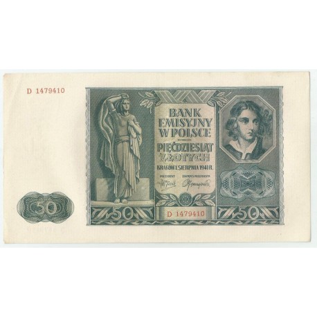 Banknot 50 złotych 1941 stan 2+, D 1479410