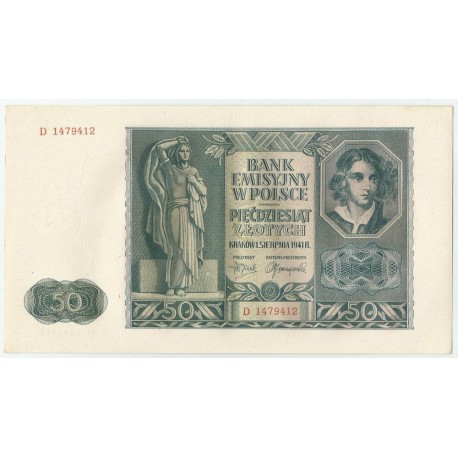 Banknot 50 złotych 1941 stan 2+, D 1479412