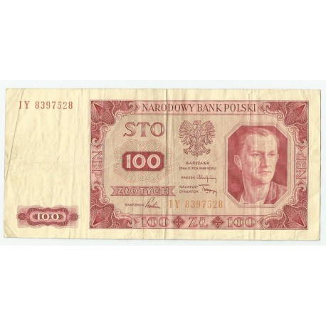 100 zł, 1948, stan 3, seria IY 8397528