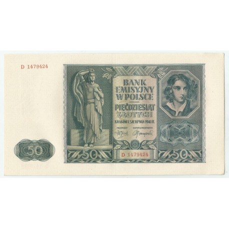 Banknot 50 złotych 1941 stan 2+, D 1479424