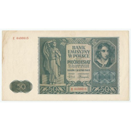 Banknot 50 złotych 1941 stan 2, E 6498615