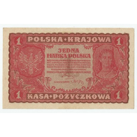 1 marka polska, PKKP, 1919, I serja EA 987336, stan 1-