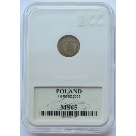 1 grosz, 2005, MS 65