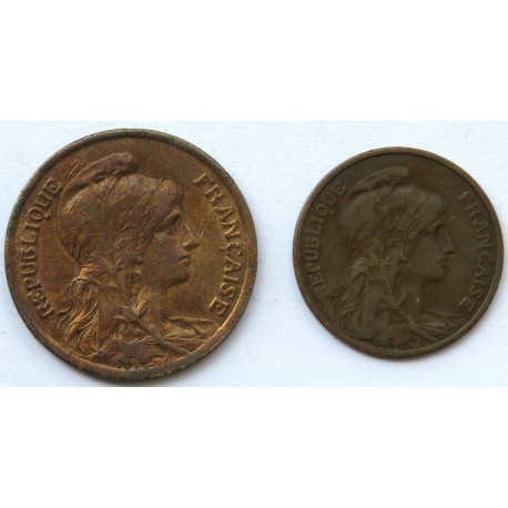 Francja, 10 centymów 1917 + 5 centymów 1912