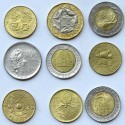Włochy, monety okolicznościowe, 9 sztuk, 1979-1998 r.