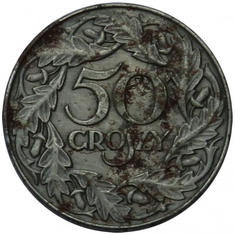 50 groszy 1938, niklowana, stan 3+