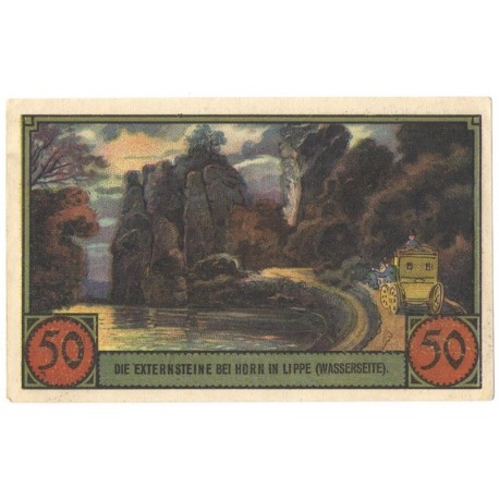 50 Pf banknot zastępczy Horn in Lippe 1921