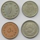Afganistan, 4 monety z lat 1952-1973, stany 2+/3