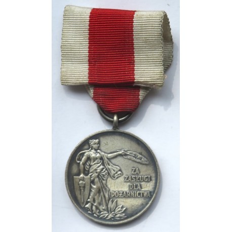 Srebrny Medal Za zasługi dla Pożarnictwa PRL