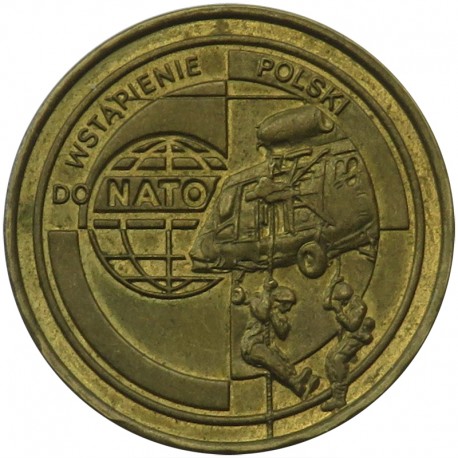 2 zł GN, Wstąpienie Polski do NATO, moneta z nalotem