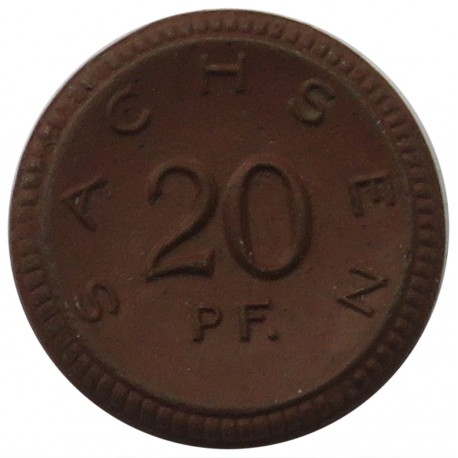 Niemcy - Saksonia, notgeld 20 fenigów 1921, ceramika Miśnia