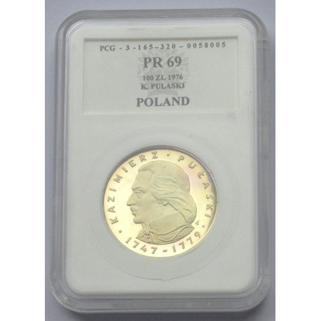 100 zł, Kazimierz Pułaski, 1976, grading PR 69