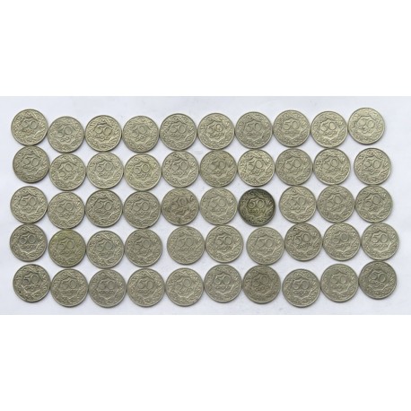 II RP, monety 50 groszy 1923, zestaw 50 sztuk