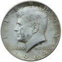 USA 1/2 dolara KENNEDY, 1964 bez znaku, srebro, stan 2