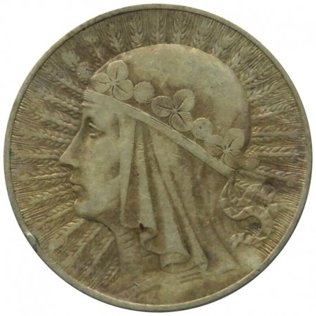 10 złotych, Głowa kobiety, 1933, stan 3