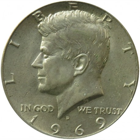 USA, 1/2 dolara Kennedy 1969 D, stan 1-