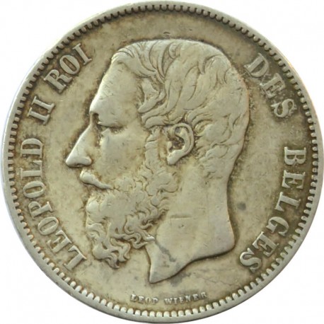5 franków Leopold Belgia 1873