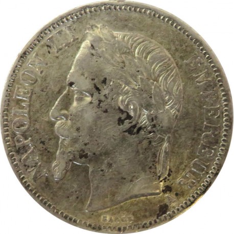 5 franków Napoleon III Francja 1867, ładna