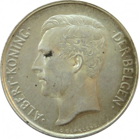 Belgia 2 franki, 1912, ALBERT KONING DER BELGEN, Srebro