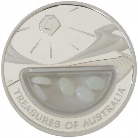 1$, Skarby Australii - Opale, Ag 999 + 1 karat oryginalnych opali.