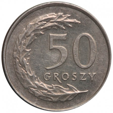 50 groszy, 1990, stan 1-/2+