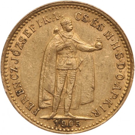 10 koron Węgry 1905, Au