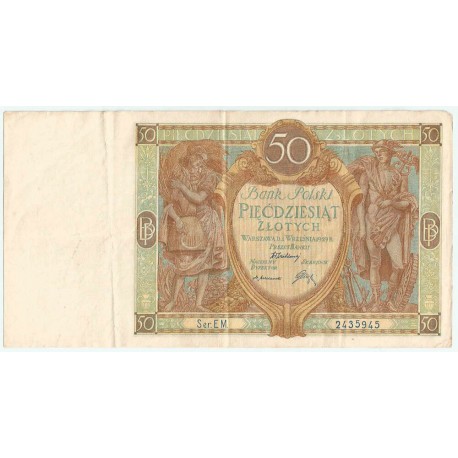 10 złotych 1929 r. stan 3-, Seria EM.