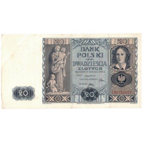 Banknot 20zł, 1936r, stan 3