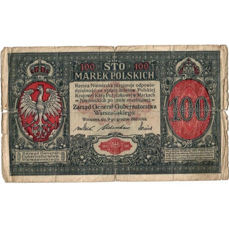 100 marek polskich 1916, Generał, Seria A, stan 5-