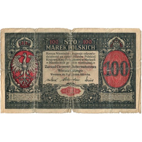 100 marek polskich 1916, Generał, Seria A, stan 6+