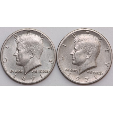 LOT: 2 x 1/2 half dollar Kennedy 1971