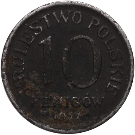 10 Fenigów 1917 FF Królestwo Polskie stan 3