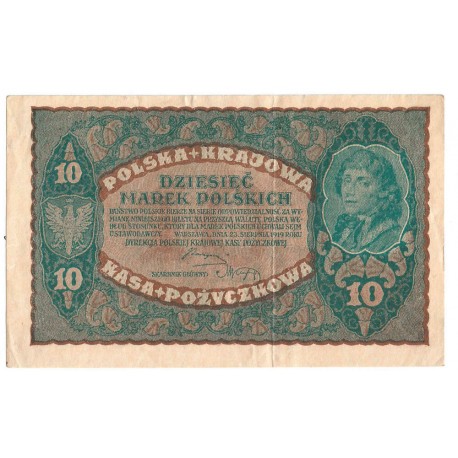 10 marek polskich, rok 1919, stan 3, II Seria Y