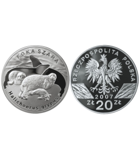 20 zł, Foka, Moneta z serii Zwierzęta świata, rok 2007