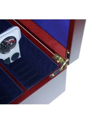 Pudełko mahoniowe do przechowywania 50 monet w slabach