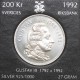Szwecja 200 koron, 1992, Gustaw III, Srebro Ag925