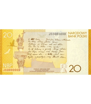 20 zł, Banknot - 200. rocznica urodzin Juliusza Słowackiego
