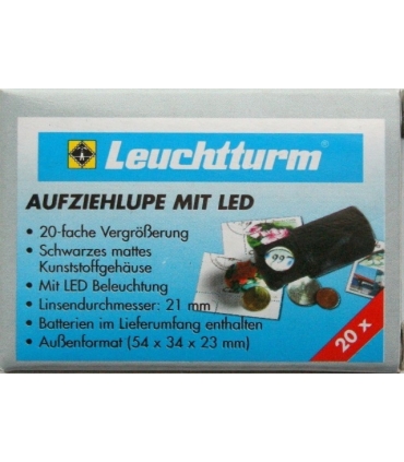 Podświetlana lupa rozkładana x20 firmy Leuchtturm