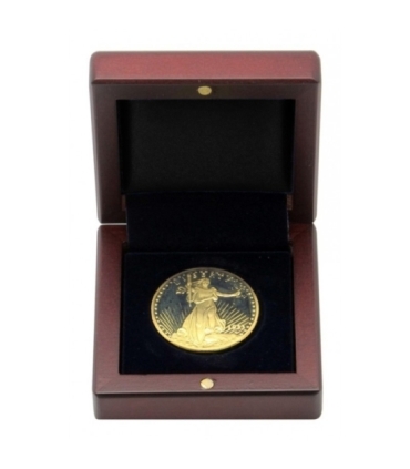 Mahoniowe etui na monetę o średnicy kapsuły do 41 mm