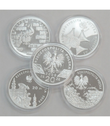 5 szt. x 20 zł srebrna lustrzanka